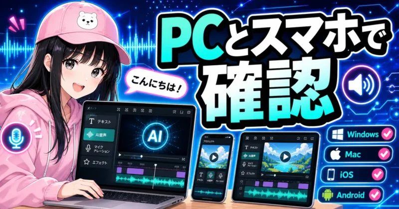 FilmoraのPC版とスマホアプリ版の違いを比較するイメージ