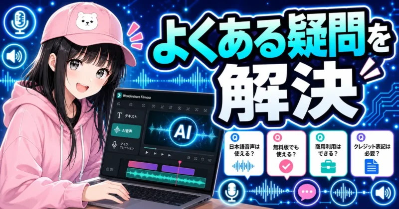 Filmoraの読み上げに関するよくある質問を確認するイメージ