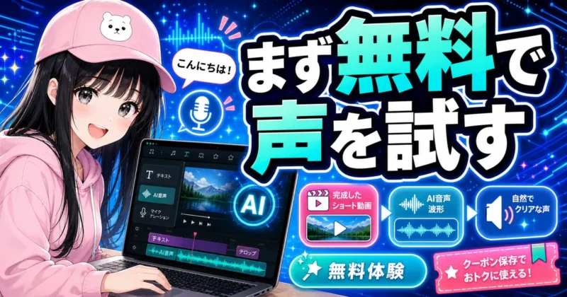 Filmoraのテキスト読み上げを無料で試して有料プランを検討するまとめイメージ