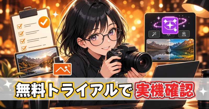 Luminar Neoを購入前に無料トライアルで確認するイメージ