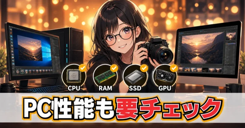 Luminar Neoの動作環境をWindowsとmacOSで確認するイメージ