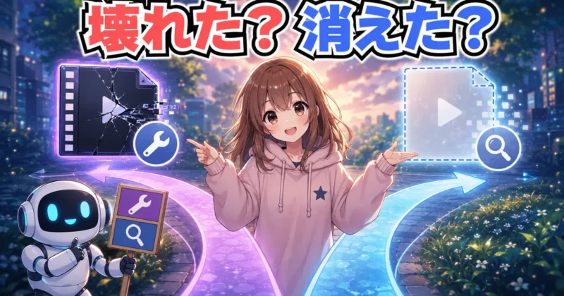 RepairitとRecoveritの違いを分岐で示すイメージ