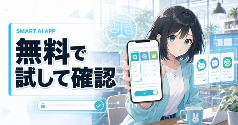 天秤AIの公式ルートと料金確認を示すイメージ