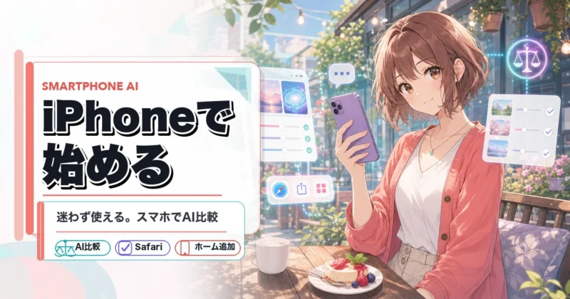 iPhoneで天秤AI公式サイトを開く手順のイメージ
