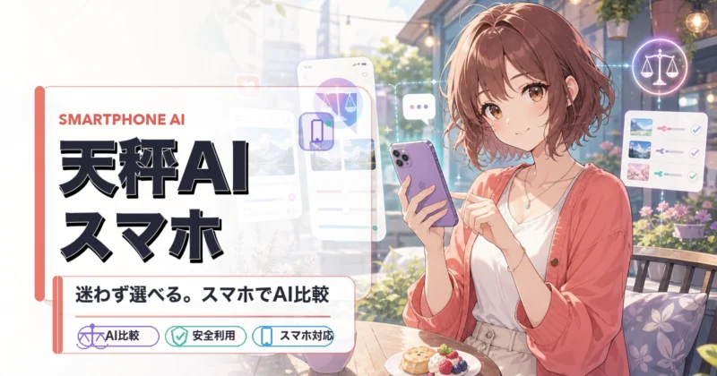 スマホのブラウザで天秤AIを開いているイメージ