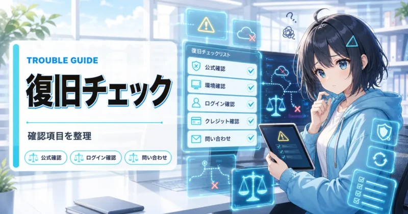 天秤AIが使えない時の対処をまとめたチェックリスト