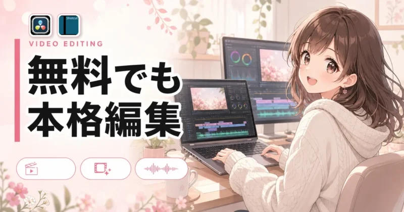 本格編集向け無料動画編集ソフトの作業画面