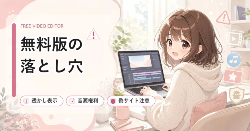 無料版動画編集ソフトで注意したい透かしや権利