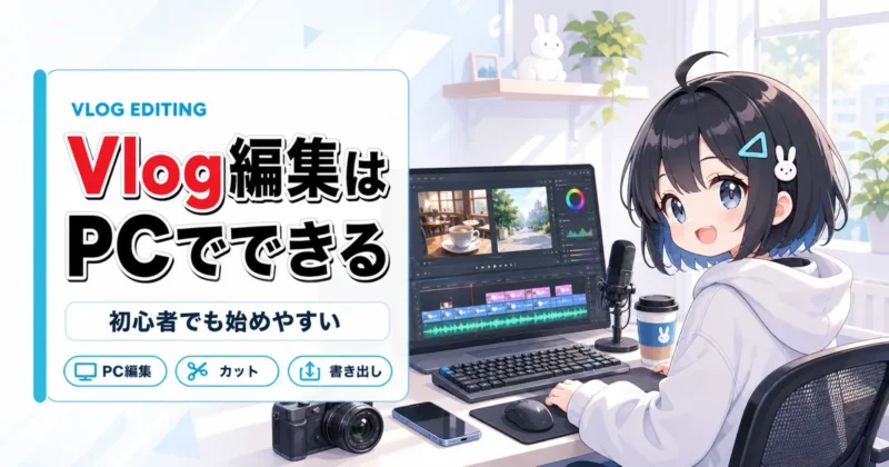 パソコンでVlog編集を始める初心者向けのイメージ