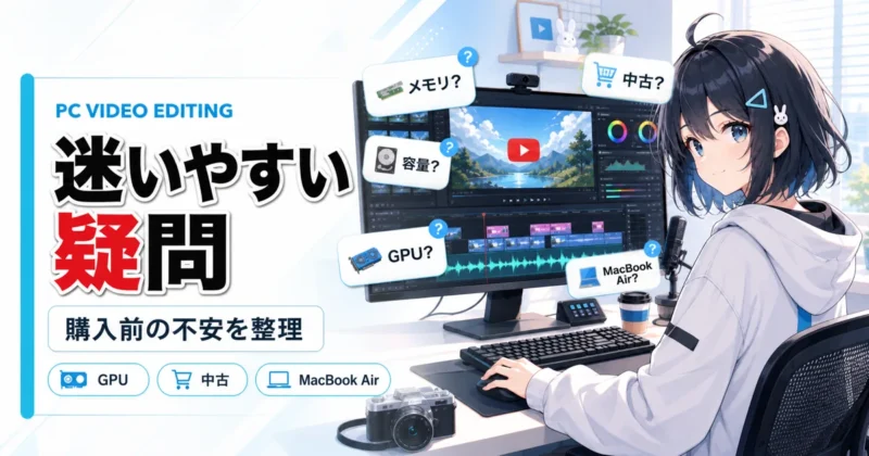 YouTube動画編集パソコンのよくある質問を表す画像