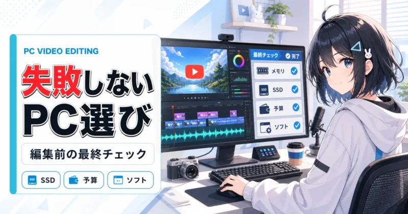 YouTube動画編集パソコン選びのまとめを示す画像
