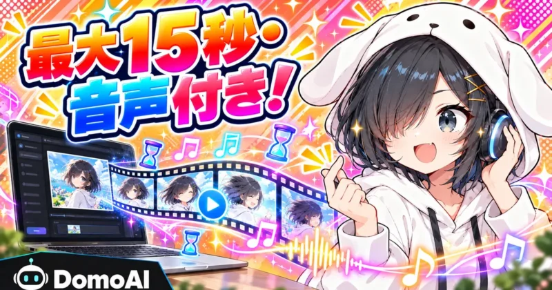 最大15秒・音声付きの動画が作れるDomoAI 2.5