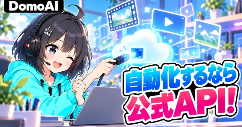自動化するなら公式APIとケーブルを雲につなぐ女の子