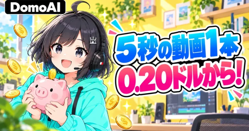 5秒の動画1本0.20ドルからと貯金箱を抱える女の子