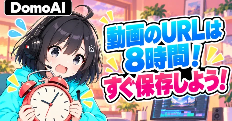 動画のURLは8時間ですぐ保存しようと目覚まし時計を持つ女の子