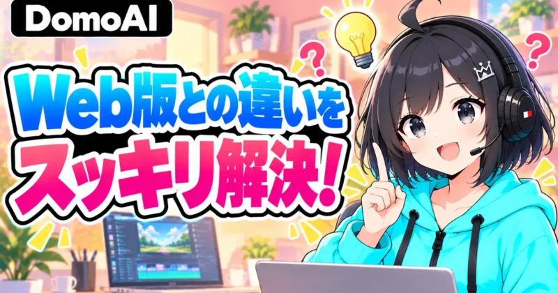 Web版との違いをスッキリ解決と電球でひらめく女の子