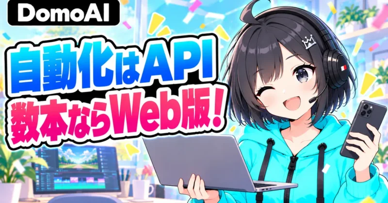 自動化はAPI数本ならWeb版とパソコンとスマホを持つ女の子