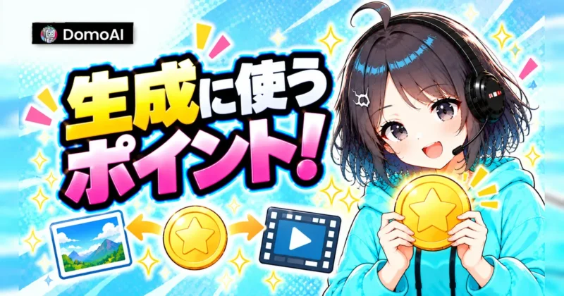 DomoAIのクレジットは画像や動画の生成に使うポイント