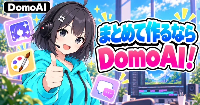 まとめて作るならDomoAIと親指を立てる女の子