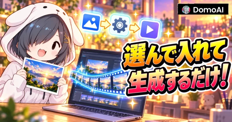 DomoAIの画像から動画はモデルを選んで画像を入れて生成するだけ