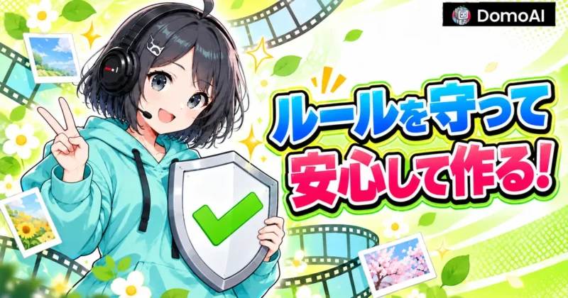 ルールを守ってDomoAIで安心して作品を作るイメージ
