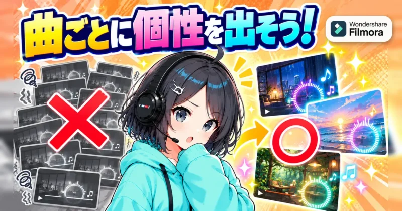 量産ではなく曲ごとに個性を出したBGM動画のイメージ