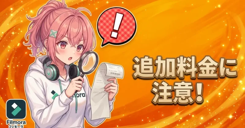 Filmoraの追加料金に注意