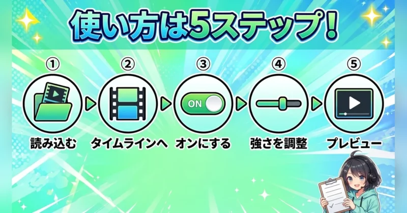 Filmoraの手ぶれ補正の使い方5ステップ