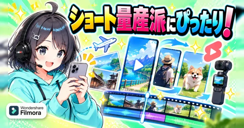 Filmora（フィモーラ）16のAI機能はショート量産派にぴったり