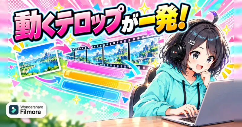 Filmora（フィモーラ）16は動くテロップが一発