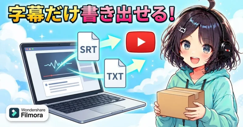 Filmora16で字幕だけをSRTやTXTで書き出すイメージ