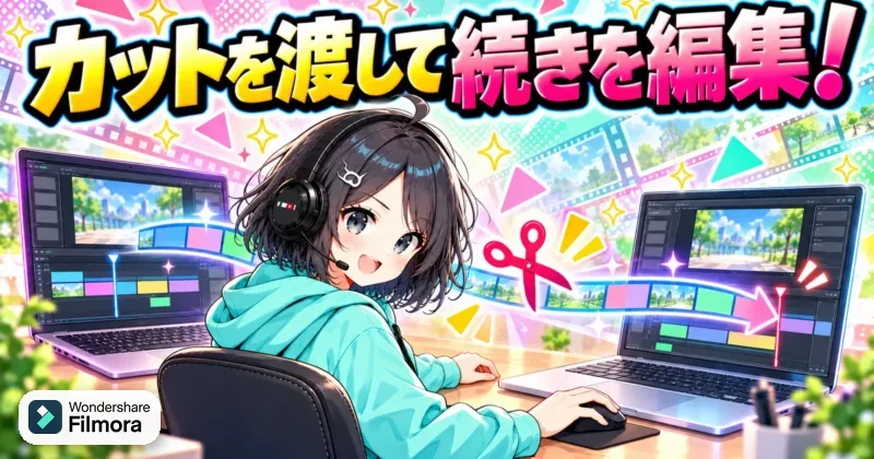 FilmoraのカットをXMLでPremiere Proに渡して続きを編集するイメージ