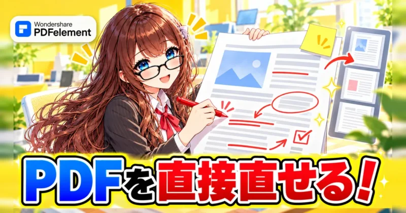 PDFelementでPDFを直接直せるイメージ