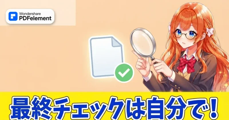 AIの答えは最終チェックを自分でする必要があることを示す画像