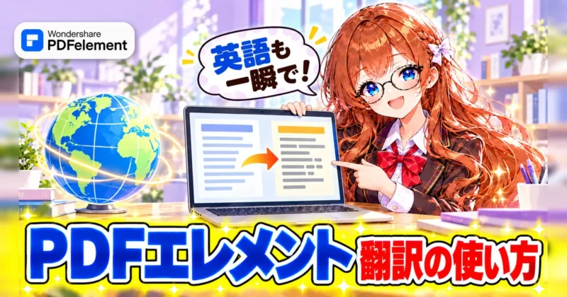 PDFelement（PDFエレメント）の翻訳機能の使い方のイメージ
