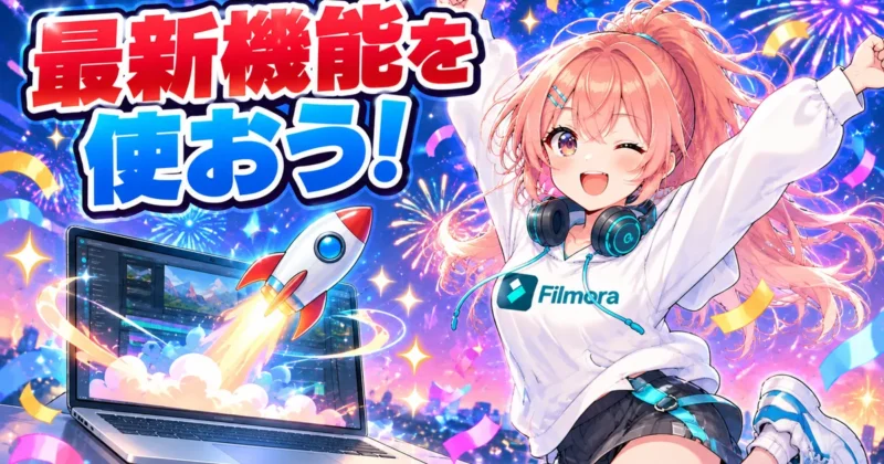 Filmoraの最新機能を使おうというまとめのバナー