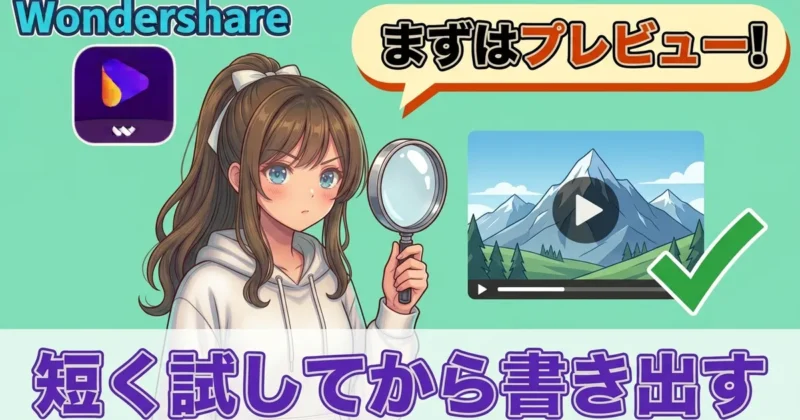 プレビューで仕上がりを確かめるイメージ