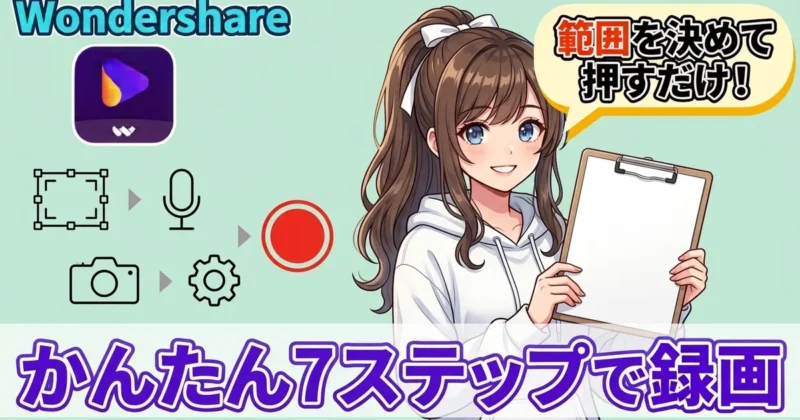 UniConverterで画面録画する手順のイメージ