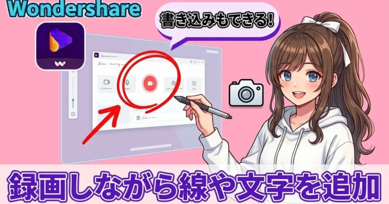 録画中に線や文字を書き込むイメージ