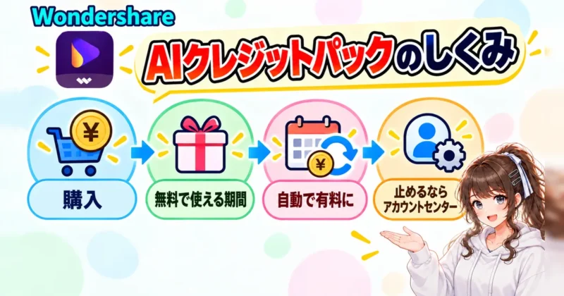 UniConverterのAIクレジットパックのしくみの図