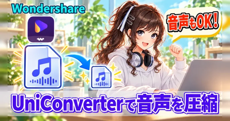 UniConverterで音声ファイルを圧縮