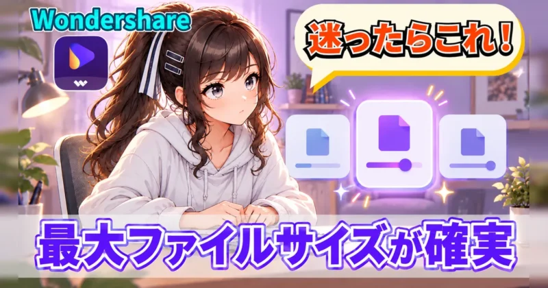 UniConverterの圧縮設定は最大ファイルサイズが確実