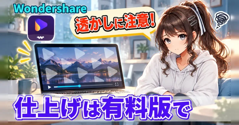 UniConverterの無料版で圧縮すると透かしが入る