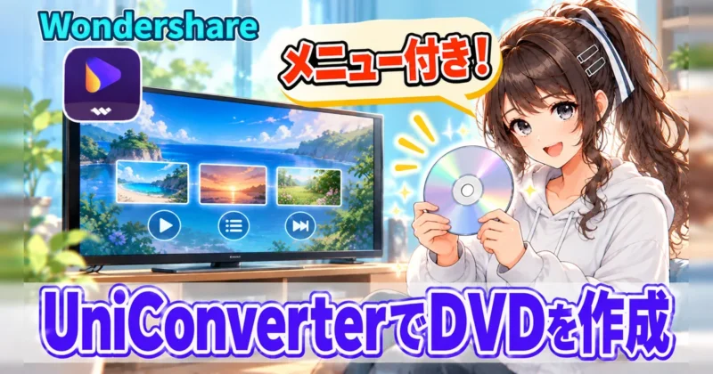 UniConverter（ユニコンバーター）でメニュー付きDVDを作成